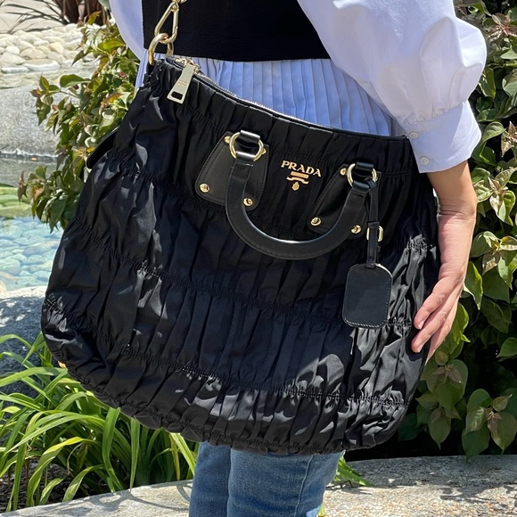 Prada Tessuto Gaufre Satchel- Black - Picture 3 of 12